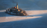 Frozen Lake Bled Poster och Canvastavla