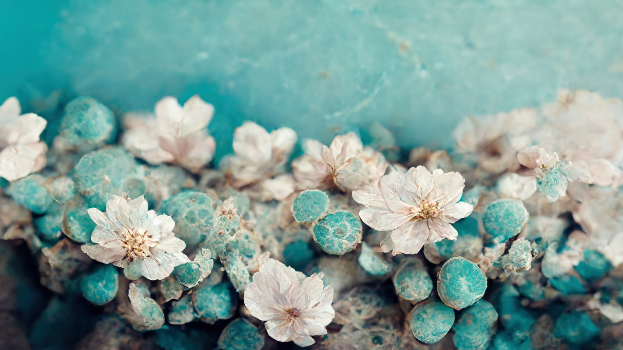 Turquoise Buds Poster och Canvastavla