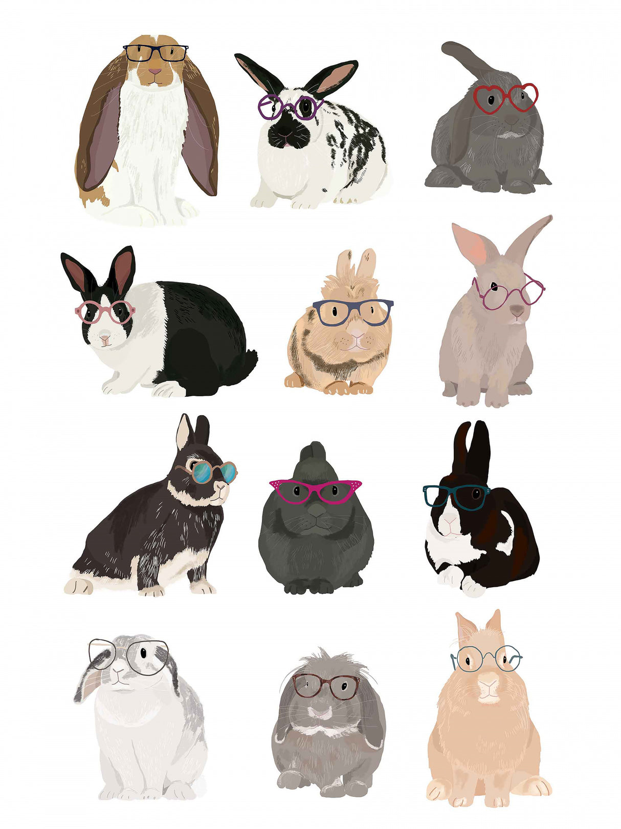 Rabbit Family Poster och Canvastavla