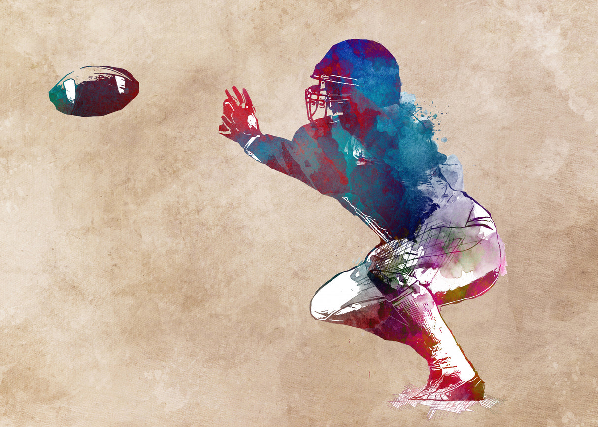 American Football Player Sport Art 10 Poster och Canvastavla