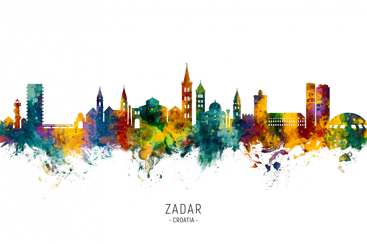 Zadar Croatia Skyline Poster och Canvastavla
