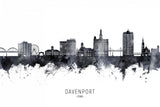 Davenport Iowa Skyline Poster och Canvastavla