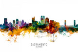 Sacramento California Skyline Poster och Canvastavla