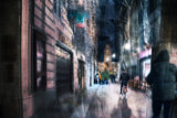 Cyclist in the alley Poster och Canvastavla