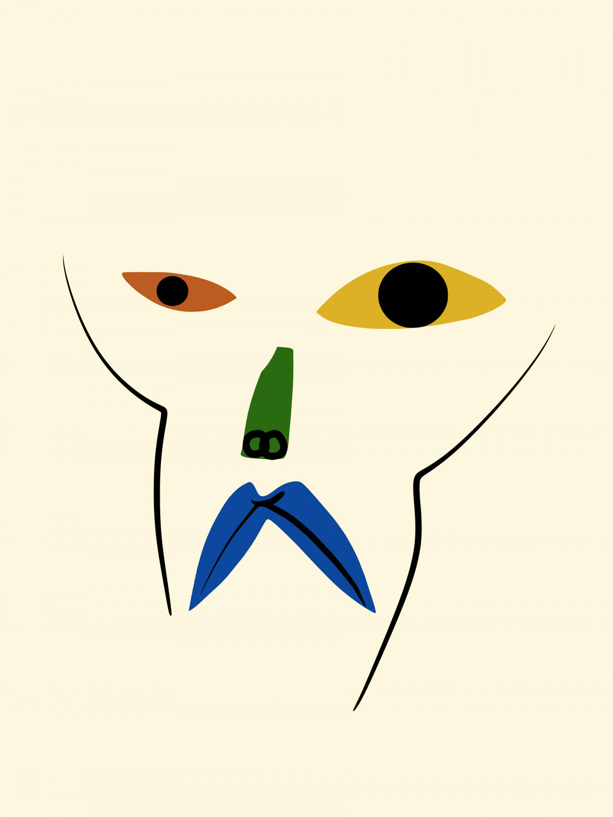 Lines and Cut Out Minimalist Portrait Poster och Canvastavla