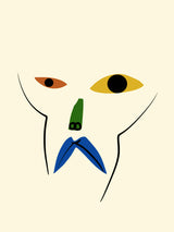 Lines and Cut Out Minimalist Portrait Poster och Canvastavla