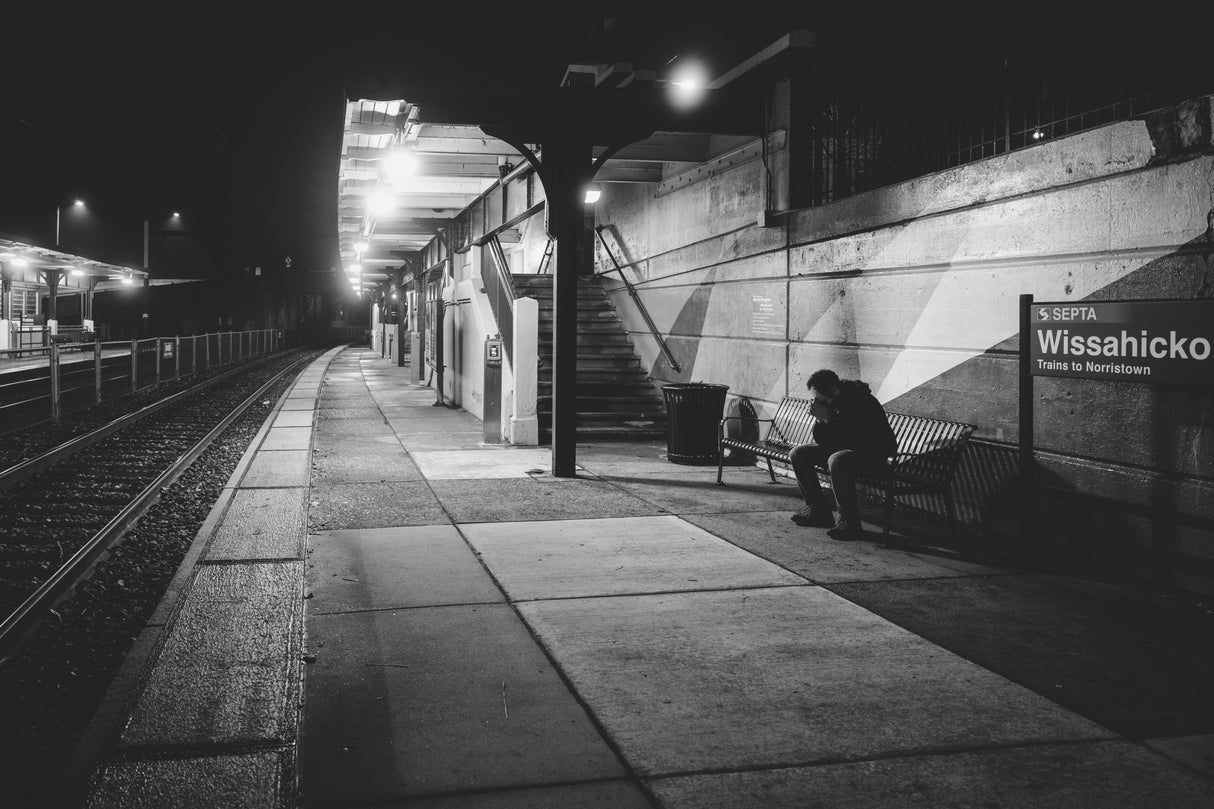 alone at wissahickon station Poster och Canvastavla