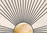 Gold sun rays mural concrete black Poster och Canvastavla