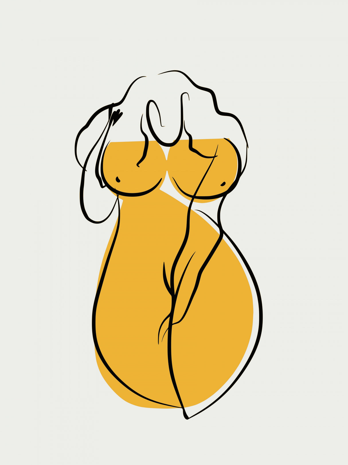 Minimalist Shy Nude Poster och Canvastavla