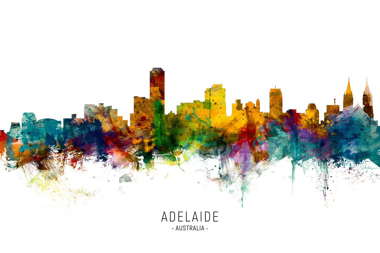 Adelaide Australia Skyline Poster och Canvastavla