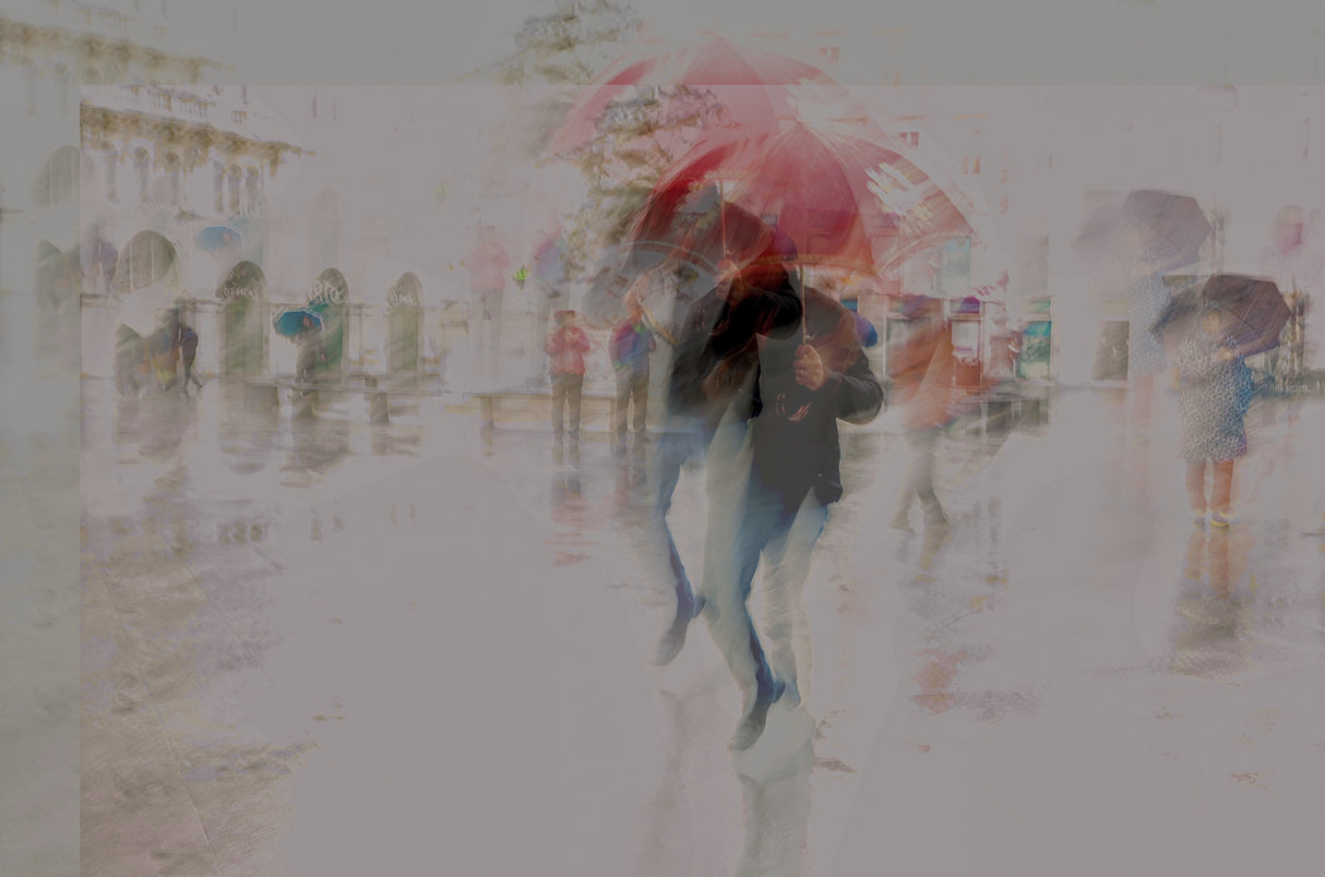 Illusion _ walking in a rainy day in Venice Poster och Canvastavla