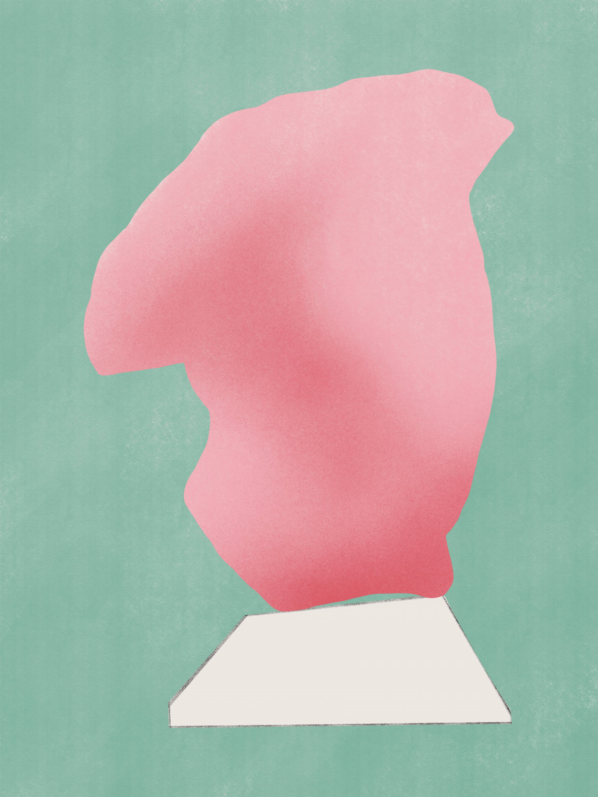 Stone Sculpture In Pink Poster och Canvastavla