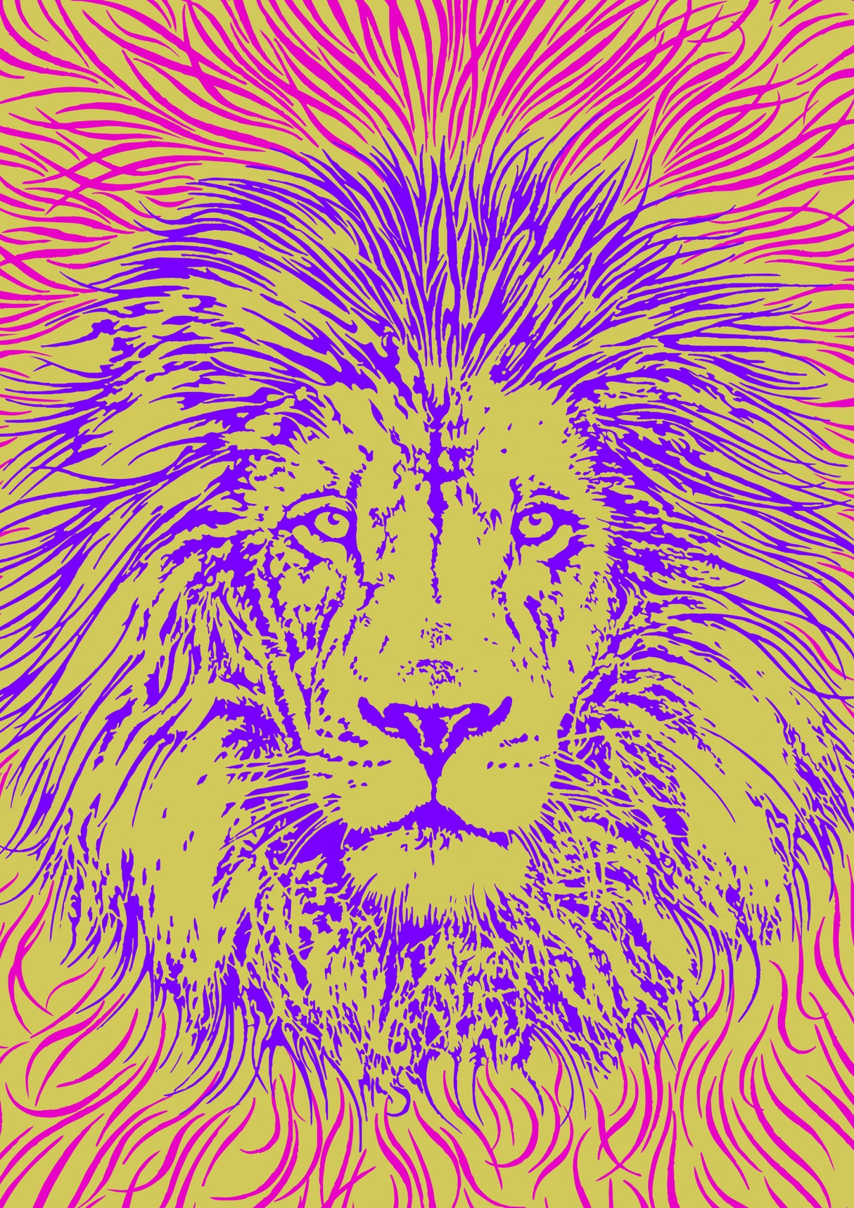 Lion Portrait – King of the Beasts Poster och Canvastavla