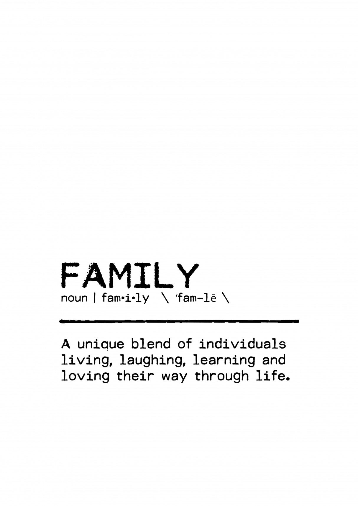 Quote Family Life Poster och Canvastavla