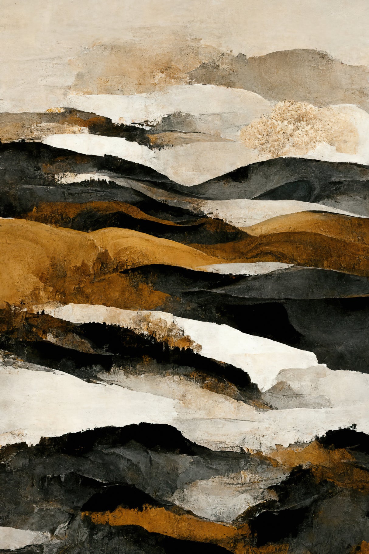 Ochre And Beige Mountains Poster och Canvastavla