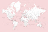 Leire world map in Spanish Poster och Canvastavla