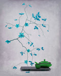 The first leaves and flowers in a creative way. Poster och Canvastavla