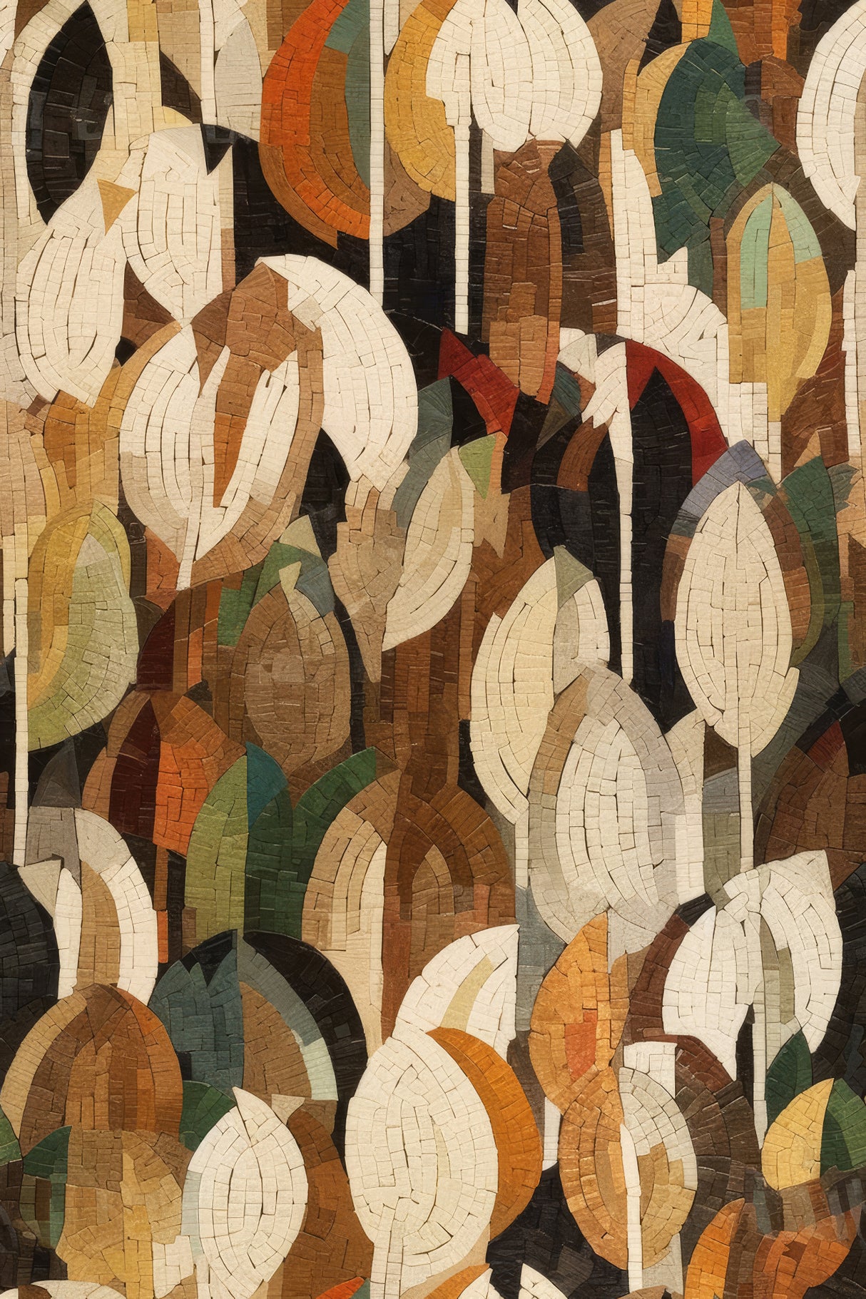 Mosaic Leafs Poster och Canvastavla