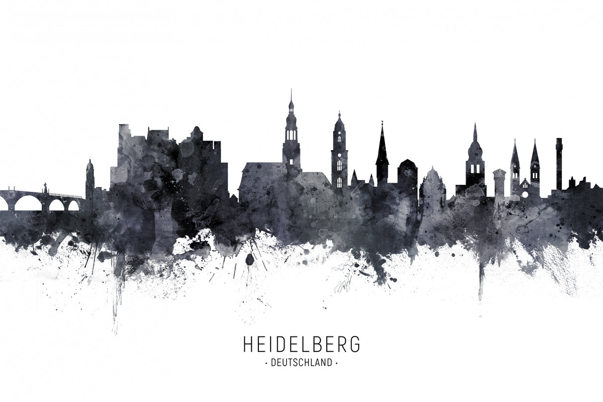 Heidelberg Germany Skyline Poster och Canvastavla