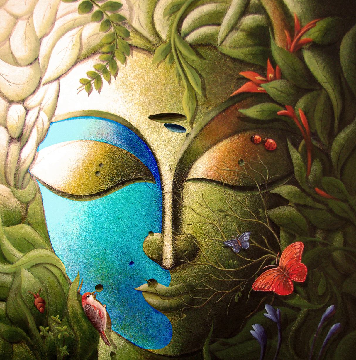 Green God (Buddha) Poster och Canvastavla