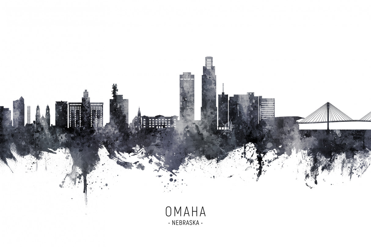Omaha Nebraska Skyline Poster och Canvastavla