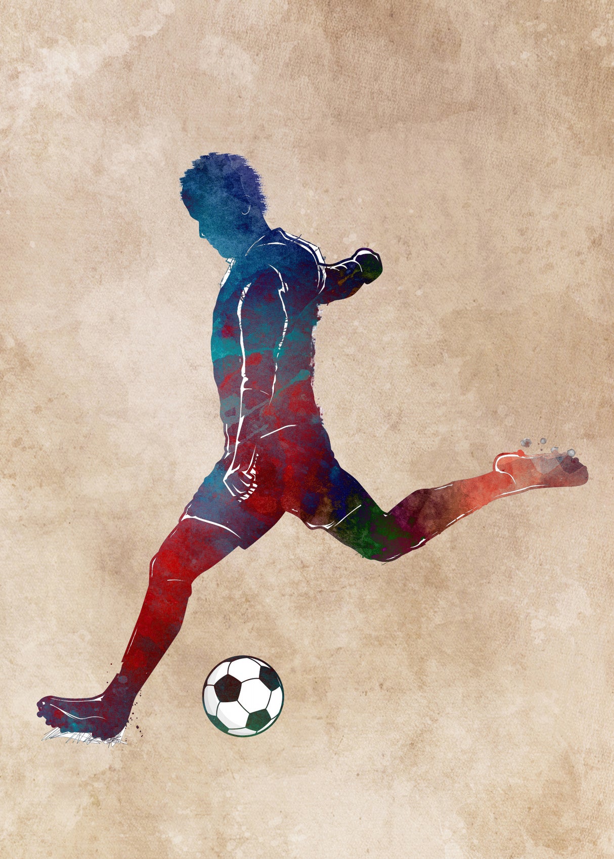 Football Soccer Sport Art 10 Poster och Canvastavla