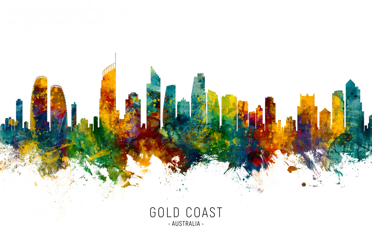 Gold Coast Australia Skyline Poster och Canvastavla