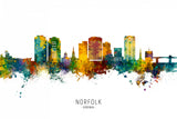 Norfolk Virginia Skyline Poster och Canvastavla