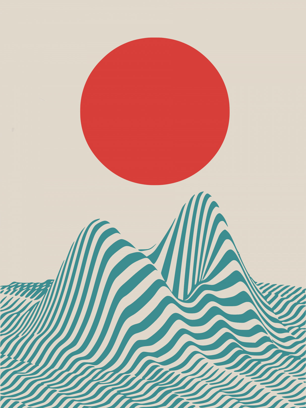 Red Sun Dune Poster och Canvastavla