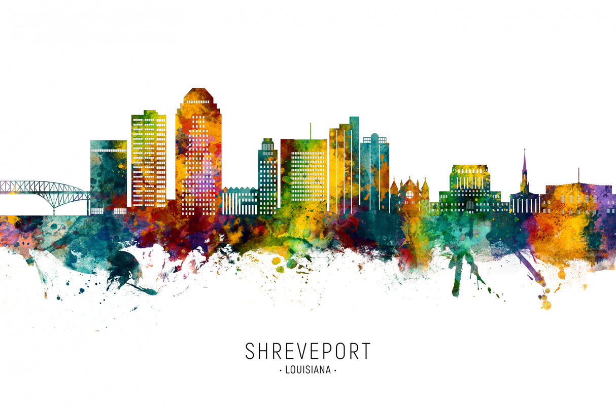 Shreveport Louisiana Skyline Poster och Canvastavla