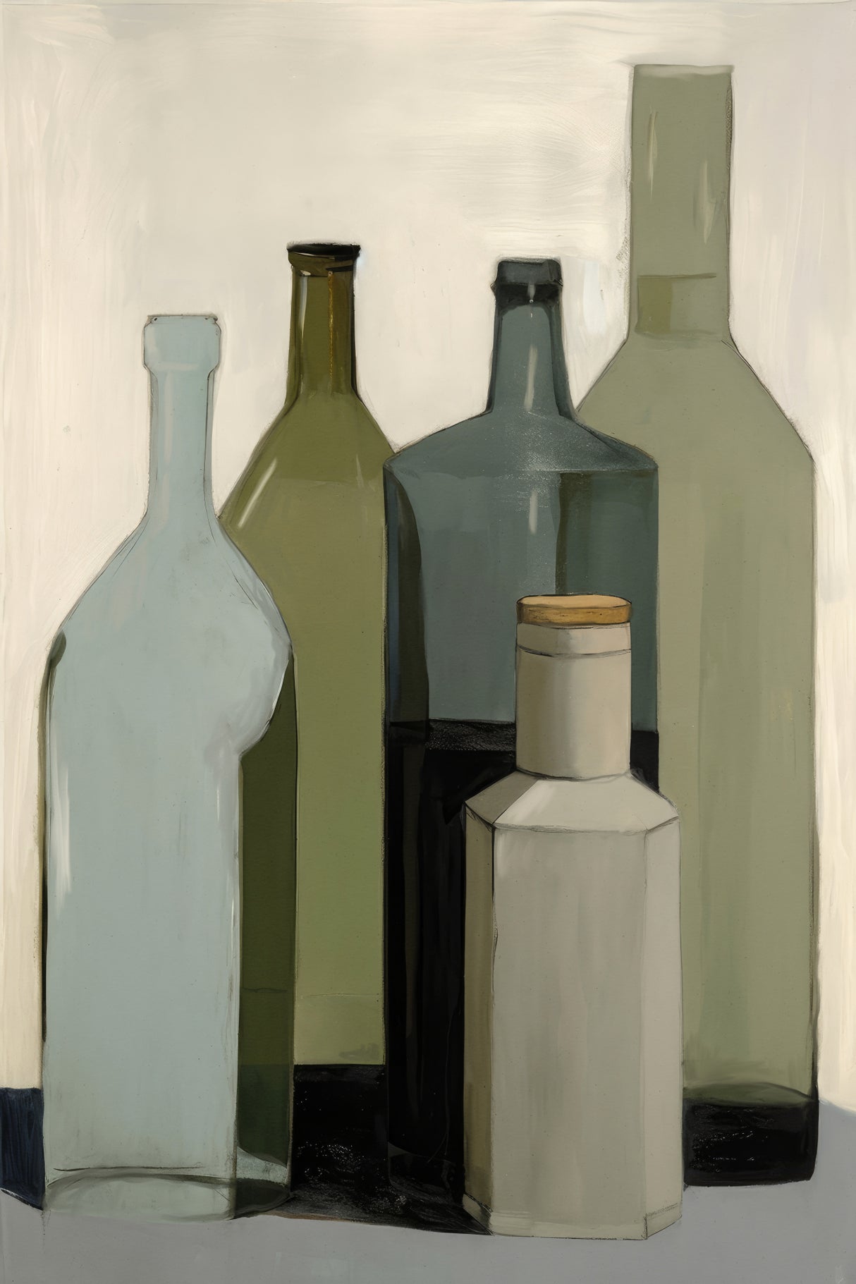 Big Green Bottles Poster och Canvastavla