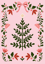 Pink Christmas Tree Poster och Canvastavla
