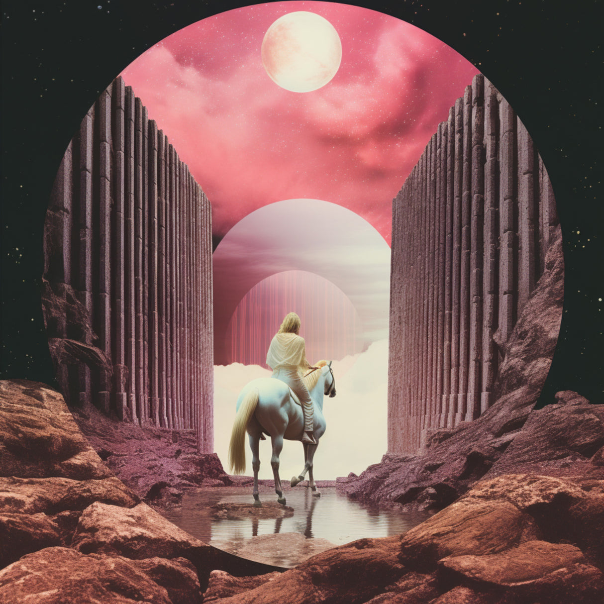 Space Portal Collage Art Poster och Canvastavla