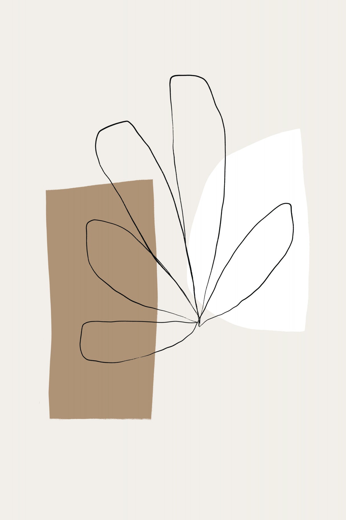 Flower and Shapes Poster och Canvastavla