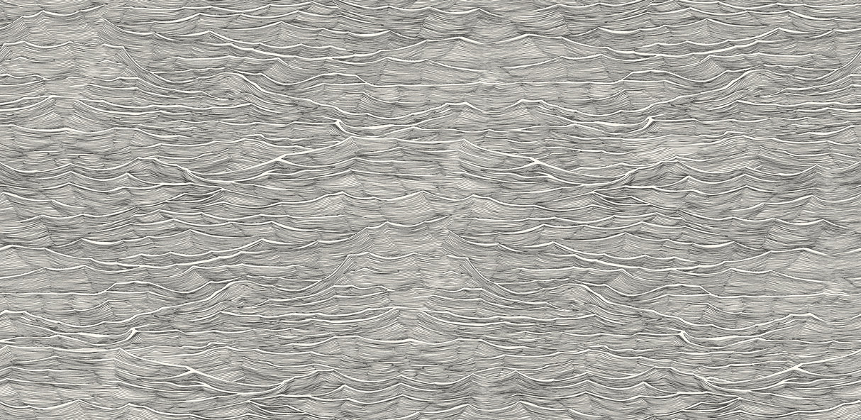 Hla022  100dpi Waves Blk Poster och Canvastavla