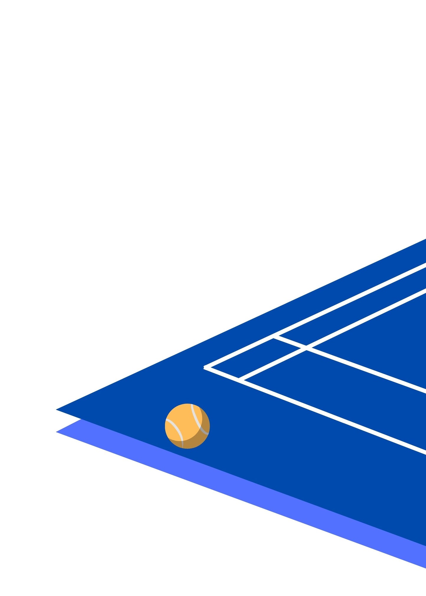 Tennis field blue poster