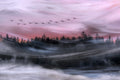 Leaving at dawn Poster och Canvastavla