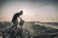 Worker at the dumpyard Poster och Canvastavla