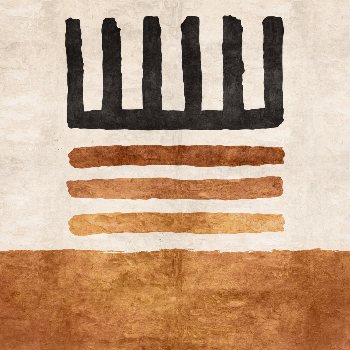 Geometrik Cizgili Kilim Turuncu Poster och Canvastavla