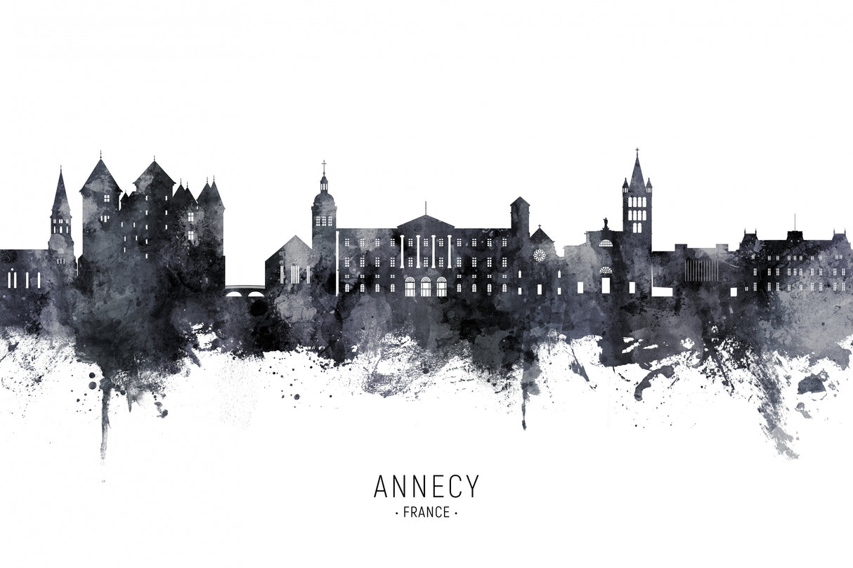 Annecy France Skyline Poster och Canvastavla
