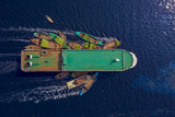 Unload watermelons from the big boat Poster och Canvastavla