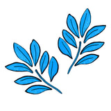 Lushy Leaves 2 Blue Poster och Canvastavla