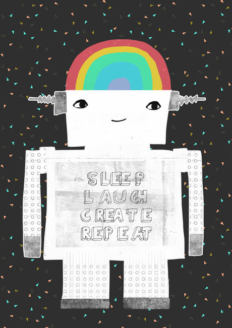 Sleep Laugh Create Repeat barnposter