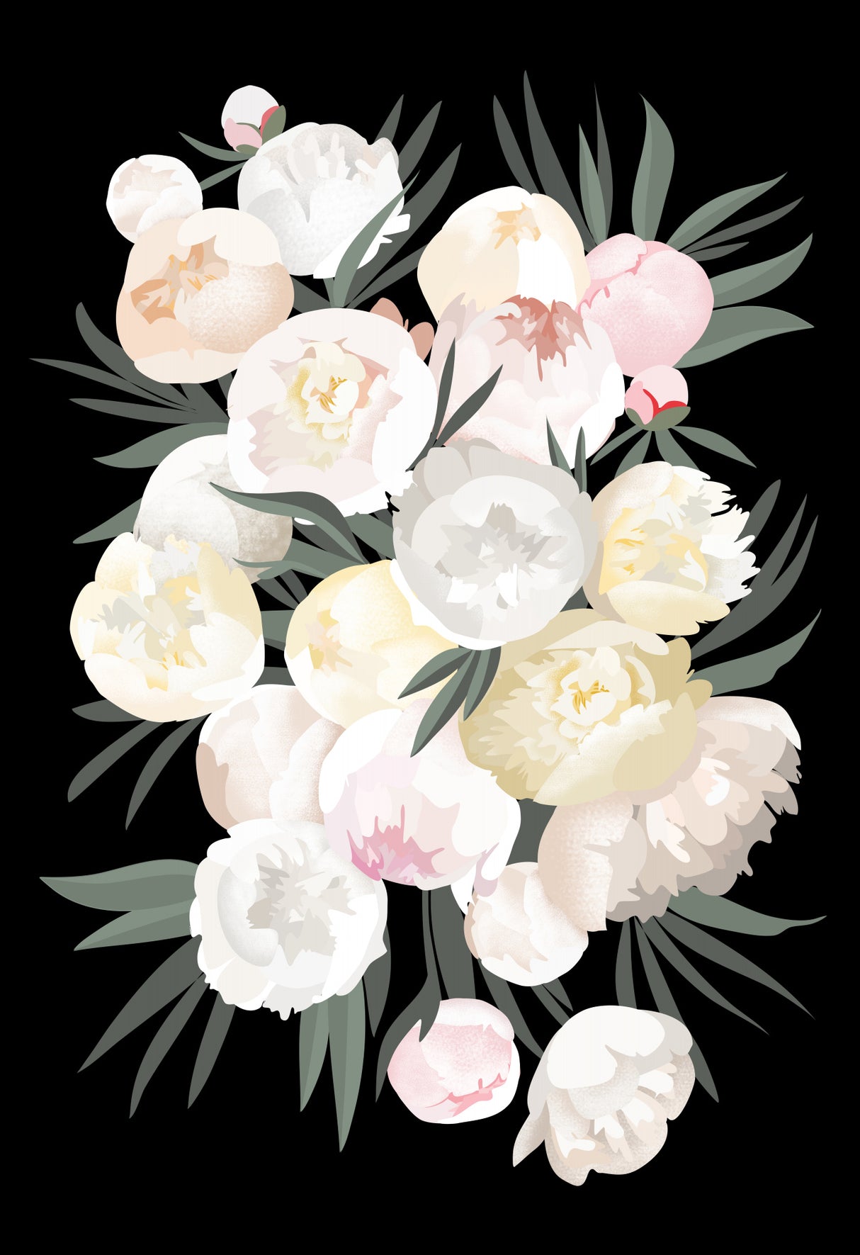 Dara bouquet in black Poster och Canvastavla
