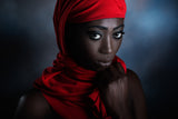 The red scarf Poster och Canvastavla