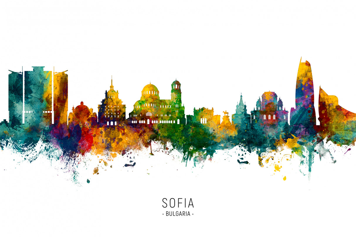 Sofia Bulgaria Skyline Poster och Canvastavla