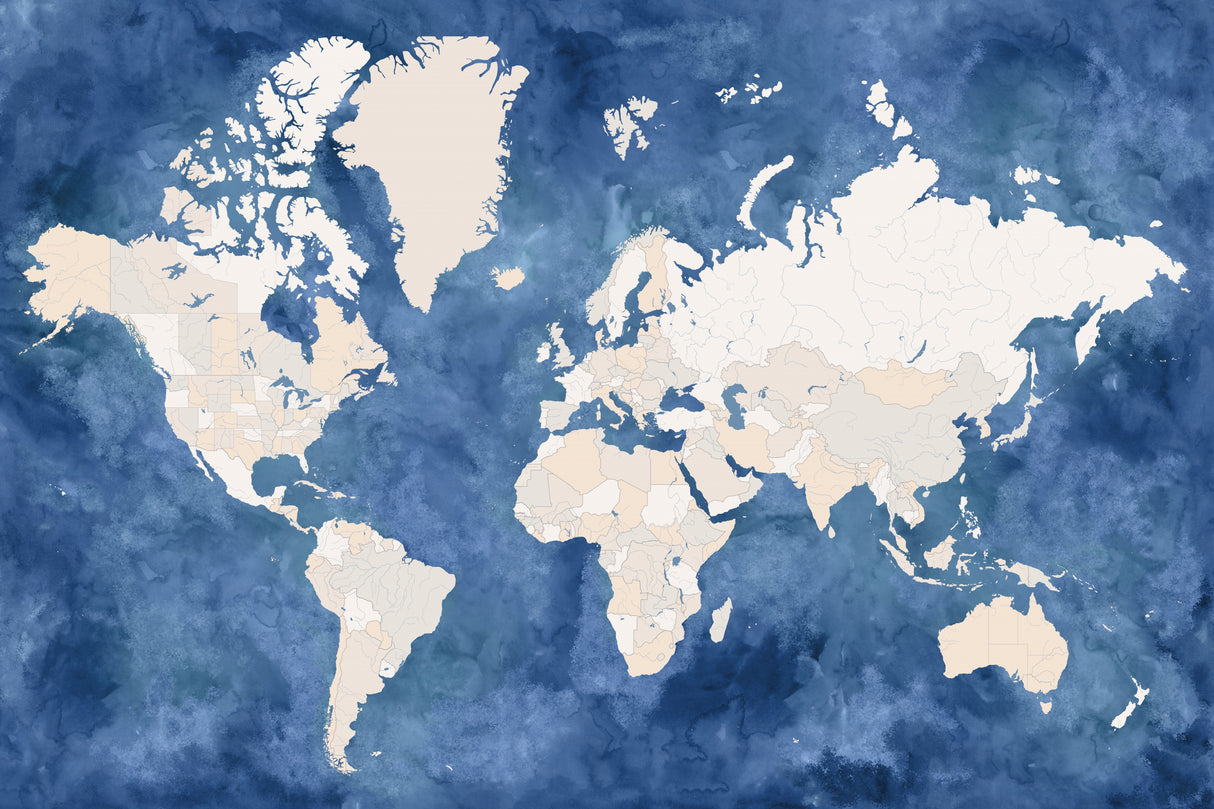 Hudson world map Poster och Canvastavla