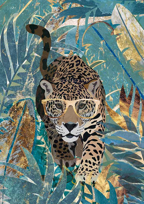 Nyfiken jaguar i regnskogen poster