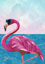 Flamingo går till stranden poster