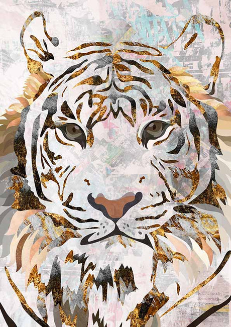 Grunge guldtiger poster